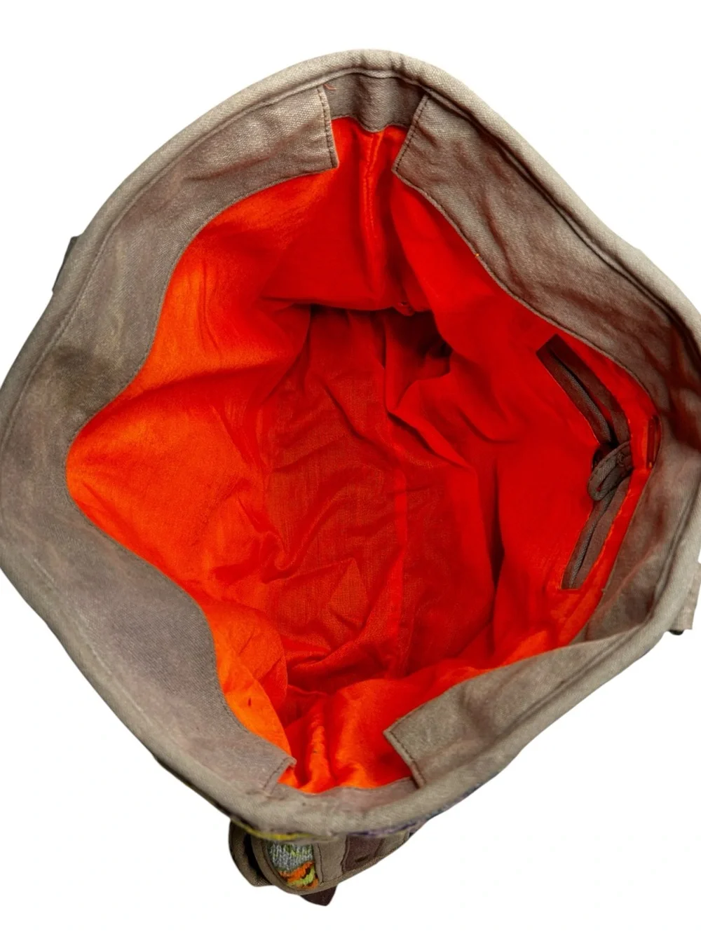 Free People Weekender Woven Tote Bag Boho Tribal Knit Orange Lined OS